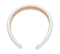 WRITWAA Diadema Ancha para Mujer de Cuero Sintético Blanco, Banda Pelo Antideslizante, Aro Sólido Ligero y Resistente, Adecuado para Uso Diario y Fiestas