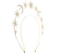 WRITWAA Diadema Con Aro De Nuestra Señora Tiara De Estrella y Luna Adorno Cabello De Diosa Tocado De Fiesta Para Mujeres y Niñas Para Fotos De Festivales y Cosplay