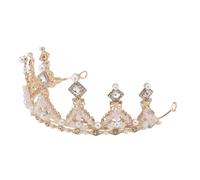 WRITWAA Diadema Con De Cristal Pedrería De Oro Tiara Cabello Novias Boda Tocados Accesorios Nupcial Chicas Aro De Pelo De Novia Tocado De Novia De Cristal