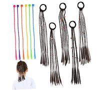 WRITWAA Diadema con Trenza de Cuentas Colorida Extensiones de Cabello Trenzado para Fiestas y Espectáculos Accesorios de Peinado para Mujeres