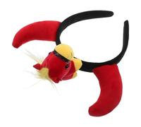 WRITWAA Diadema de Caballo Cuernos de Peluche Aro de Pelo de Animal del Zodíaco Chino Accesorio Cabello para Disfraz de Cosplay y Decoración de Fiesta de Año