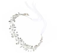 WRITWAA Diadema de Cristal Pedrería para Novia, Diadema Flexible Tipo Cadena Diseño de Ojo de Gato y Cinta de Tul, Accesorio Elegante para Bodas y Fiestas, Accesorios Cabello de Novia