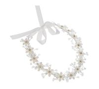 WRITWAA Diadema de Novia White de Vidrio y Plástico Diseño de Elegante y Versátil para Boda, Accesorios Cabello de Novia y Niños