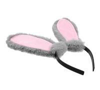 WRITWAA Diadema de Orejas de Conejo Gris de Peluche para Tocados de Pascua y Disfraces, Accesorio Ligero para Fiestas y Eventos Familiares