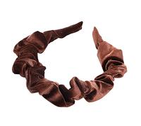 WRITWAA Diadema de Terciopelo con Pliegues para Mujeres y Niñas Accesorio de Pelo Elegante Marrón Rojizo para Fiestas Bodas y Ocasiones Especiales