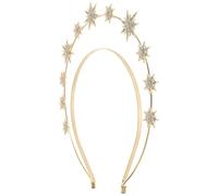WRITWAA Diadema Decorativa de Estrella de Seis Puntas Dorada de Metal, Compacta y Fácil de Llevar para Fiesta de Cosplay y Eventos Temáticos