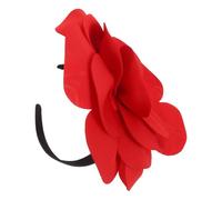 WRITWAA Diadema Decorativa de Flores Grandes con Perlas Sintéticas Tocado Nupcial Extragrande Rojo para Bodas y Fiestas Accesorio Floral Elegante para Eventos y Celebraciones