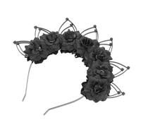 WRITWAA Diadema Decorativa Multifuncional para Fiesta Accesorio de Pelo Goth con Flores Exageradas para Cosplay y Celebraciones para Mujeres