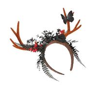 WRITWAA Diadema Navideña Astas de Alce Tocado de Cosplay Lindo Accesorio Cabello Decoración de Fiesta para Disfraces de Festival