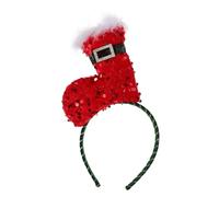 WRITWAA Diadema Navideña De Lentejuelas y Para Mujeres Accesorio De Santa Claus Tocado y Cómodo y Fotografía De Navidad