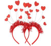 WRITWAA Diademas de San Valentín para Mujer 2 Piezas Diadema Roja Corazón de Lentejuelas Accesorio para Fiestas y Bodas Diseño Metálico Resistente y Ligero Adecuado para Eventos y Uso