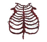 WRITWAA Disfraz de caja torácica de esqueleto para Halloween: Arnés de pecho realista con forma de hueso hueco para cosplay, con cadena, para actuaciones en casas encantadas del Día de Muertos,