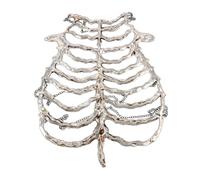 WRITWAA Disfraz de caja torácica de esqueleto para Halloween: Arnés de pecho realista con forma de hueso hueco para cosplay, con cadena, para actuaciones en casas encantadas del Día de Muertos.