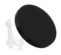 WRITWAA Espejo Circular de Obsidiana Natural con Soporte, Diámetro 6 Cm, Decoración Moderna del Hogar, Espejo de Adivinación para Meditación y Objetos Decorativos, Centro de Mesa