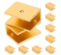 WRITWAA Estante de Esquina para Ducha con Abrazaderas Estabilizadoras de Vidrio en Aluminio Dorado, Diseño Moderno y Fácil Instalación para Cocinas y Salas