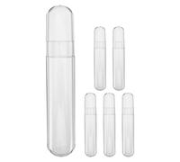 WRITWAA Estuche de almacenamiento para 6 pinzas de pestañas (13,5 x 2,5 cm), tubo ovalado con tapa protectora, caja de plástico transparente para uso en salón.