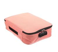 WRITWAA Estuche de Archivos Multicapa Plegable Cerradura, Bolsa de Almacenamiento Ignífuga para Documentos y Certificados, Organizador Resistente al Agua de Tela Rosa, Adecuado