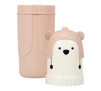WRITWAA Estuche de para Guardar Pasta y Vaso para Cepillos de Dientes Diseño de Oso de Plástico Rosa, Portátil y Resistente en Viajes de Negocios