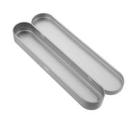 WRITWAA Estuche Metálico Portátil de Hierro para Raspador de Lengua y Pinzas de Pestañas, Organizador Compacto para Bolígrafos y Herramientas Pequeñas, Caja Multiusos para Cuidado