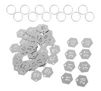 WRITWAA Etiquetas de Números Hexagonales de Acero Inoxidable con Llaveros, 50 Unidades Numeradas del 1 al 50, Identificadores Metálicos Resistentes para Llaves, Oficina y Organización