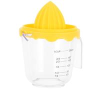 WRITWAA Exprimidor Manual de Cítricos Pequeño y Portátil Exprimidor de Frutas Plástico Amarillo Utensilio de Cocina para Frutas Cítricas y Naranjas Extractor Manual Fácil de Usar para