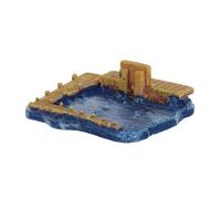 WRITWAA Figura de Muelle en Miniatura de Resina para Decoración de Acuario y Bandeja de Arena, Accesorio Portátil para Terapia y Paisajismo en Aula