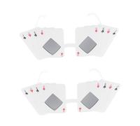 WRITWAA Gafas De Fiesta Novedosas De Plástico Póker, Gafas Disfraz Naipes Para Adultos, Accesorio Para Cumpleaños y Baile, Tamaño 18x8 Cm, Diseño Divertido Para Fiestas