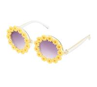 WRITWAA Gafas de sol con forma de flor: Gafas infantiles con forma de flor, de sol infantiles retro y originales, accesorios de disfraz de girasol para fiestas de cumpleaños de verano, fotomatón,