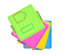 WRITWAA Geoplanos para El Aula - Paquete de 4 Tableros de Geometría Manipulables para Niños, Herramienta de Aprendizaje de Matemáticas para Primaria, Suministros para La Educación en Casa
