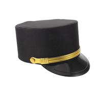 WRITWAA Gorra de Ingeniero de Tren Negra Diseño Clásico para Disfraz Adulto en Fiestas Vintage y Eventos de Ferrocarril