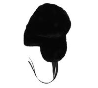 WRITWAA Gorro de Trampero Negro de Piel Sintética con Orejeras Térmico para Hombre y Mujer, Sombrero Ruso Resistente al Viento para Invierno, Accesorios de Invierno Cálidos para