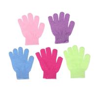 WRITWAA Guantes De Ducha Exfoliantes De 12 Piezas, Cinco Dedos, Nylon Multicolor, Para Baño y Masaje Corporal, Unisex, Uso Diario En Spa y Cuidado Personal