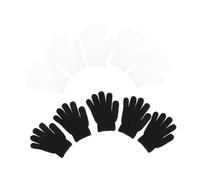WRITWAA Guantes Exfoliantes de Ducha 10 Piezas Negro y Blanco, Manoplas de Limpieza Corporal de Cinco Dedos, Accesorios para Baño para Exfoliación y Cuidado Piel