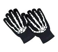 WRITWAA Guantes para Ciclismo Nocturno Que Brillan Oscuridad Diseño de Esqueleto, Cálidos y Cómodos de Fibras Acrílicas para Andar en Bicicleta y Fiestas de Halloween