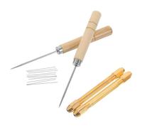 WRITWAA Herramienta para Hacer Muñecas Aguja de Cobre y Mango de Madera Ergonómico, Aguja Reemplazable para Implantación Precisa de Cabello en Bricolaje y Muñecas