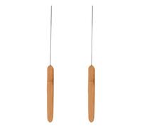 WRITWAA Herramientas para Pesca 2pcs Aguja para Gusanos con diseño liviano y Mango de Madera, Ideal para Pesca de Carpa y Uso en embalses