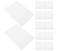 WRITWAA Hojas Recambio A5 para Álbum de Pegatinas Reutilizables, Papel Adhesivo Doble Cara, 50 Hojas por Set, Perforado 6 Anillas, Organizador Portátil para Colección y