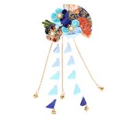 WRITWAA Horquilla Japonesa Accesorio Cabello Elegante Borla Larga Azul de Tejido Varios estilos para Niñas y Mujeres en Festival y Vida Diaria