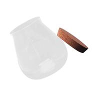 WRITWAA Jarrón de Cristal Marrón Tapa de Corcho para Almacenamiento y Decoración de Plantas Suculentas en Dormitorio o Escalera