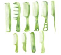 WRITWAA Juego De 10 Peines De Plástico Cabello, Peine Fino Cortar, Tamaño Pequeño, Desenredante Suave, Para Mujeres y Hombres, Uso En Casa y Salón, Color Verde