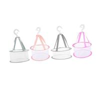 WRITWAA Juego de 4 Cestas de Secado Colgantes de Malla para Esponjas de Maquillaje Brochas y Ropa Interior 20 CM Colores Gris Rosa Rosa Claro y Verde Matcha Secador Práctico para