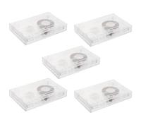 WRITWAA Juego de 5 Cinta Magnética para Reproductor Cassette Portátil de 45 Minutos con Borrado Automático y Estuche de Plástico Transparente para Ejercicios de Repetición y Música