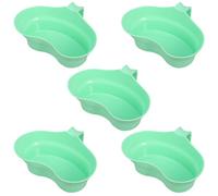 WRITWAA Juego de 5 vasos de enjuague bucal pediátricos, soporte de plástico para enjuague bucal, palangana de con forma de riñón, vaso portátil para limpieza de prótesis dentales para el cuidado