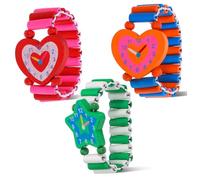 WRITWAA Juego De 6 Piezas Reloj De Madera Los Niños Miran El Juguete Niños Pequeños Dibujos Animados Chica Juguete De De Enseñanza para Niños Reloj Cronómetro Estilo Aleatorio Bambú