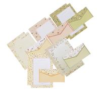 WRITWAA Juego de Papelería Papel de Carta y Sobres Estampados de Flores, Tamaño A5, 45 Unidades (15 Sobres 30 Hojas), Papel para Cartas y Notas, Material Escolar y Color Aleatorio