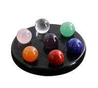 WRITWAA Juego de Piedras 7 Chakras Plato de Aperitivo de Estrellas y Base de Negra, Cristales Curativos para Relajación y Equilibrio Energético en Feng Shui Color Aleatorio