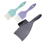 WRITWAA Juego de Tinte Cabello Kit de Coloración Casero 3 Piezas Plástico Duro Lavable Profesional para Peluquería Tablero y Pinceles Verde y Púrpura