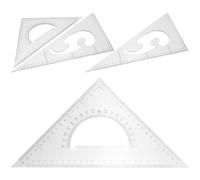 WRITWAA Kit de Reglas Triangulares de Plástico Ligero y Portátil, 4 Piezas para Dibujo y Medición en Trabajo y Vida Diaria
