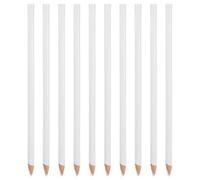 WRITWAA Lápices de Dibujo Blancos para Marcar Tela 10 Piezas Lápices de Cera Multiuso para Vidrio y Cerámica para Costura y Manualidades Núcleo 4.0 Mm Madera Natural