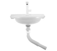 WRITWAA Lavabo Pequeño de Esquina de Plástico para Montaje en Pared, Ahorro de Espacio y Diseño Moderno Adecuado para Baños Pequeños y Apartamentos